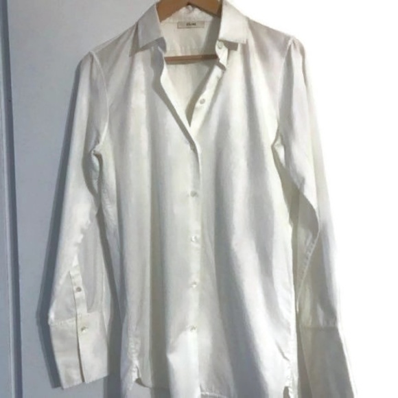 celine white blouse